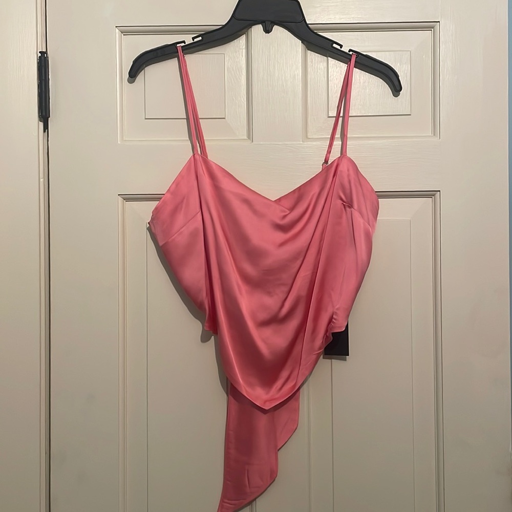 Gianni Bini Pop of Pink Cathy Blouse / Bandana Top / Crop Top